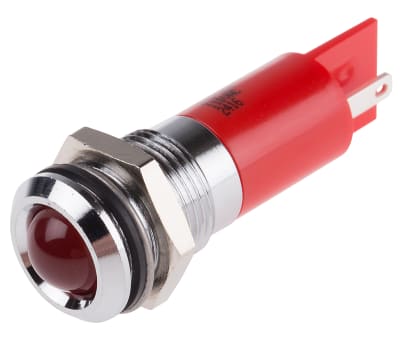 Product image for 14.5mm red neon panel indicator,110Vac