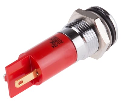 Product image for 14.5mm red neon panel indicator,110Vac