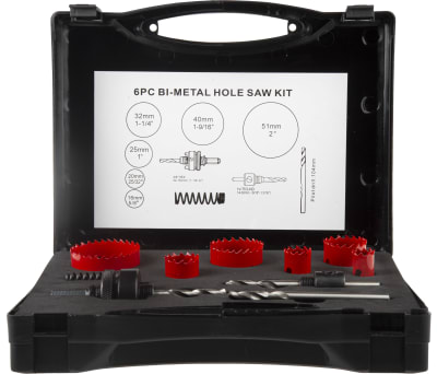 Product image for 6 piece electricians hole saw kit