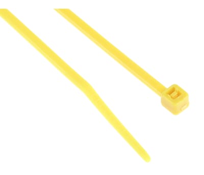 Product image for Yellow nylon 6.6 cable tie,160x2.5mm