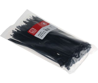 Product image for BLACK CABLE TIE, 203X4.6MM, PACK 100