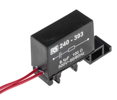 Product image for DIN RAIL,SINGLE,100NF 100R 500VAC