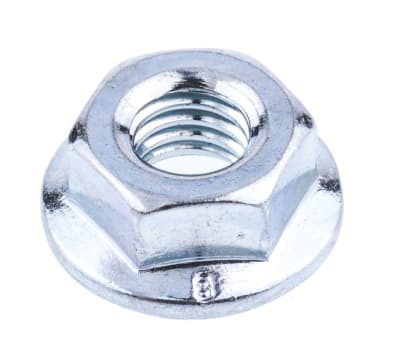 Product image for Zinc plated steel serrated flange nut,M6