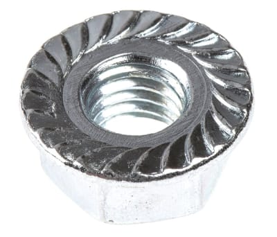 Product image for Zinc plated steel serrated flange nut,M8