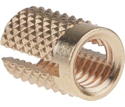 RS PRO, RS PRO, M5 Brass Threaded Insert diameter 6.4mm Depth 9.35mm, 278-562