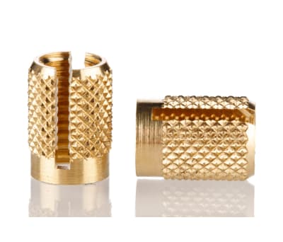 Product image for Brass push in expansion insert,M6 flush