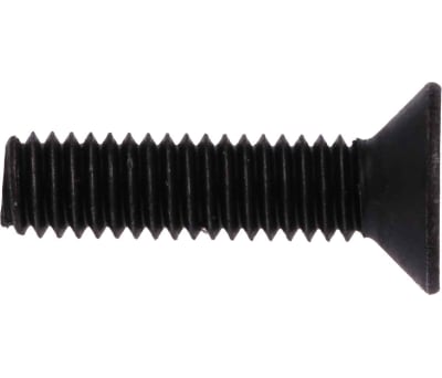 Product image for RS PRO M4 x 16mm Hex Socket Countersunk Screw Black, Self-Colour Steel