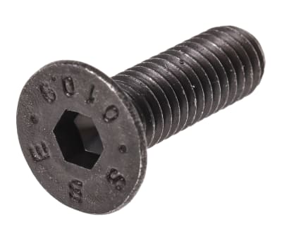 Product image for Blk steel hex skt csk head screw,M6x20mm