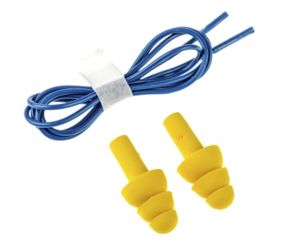 Product image for 3M E.A.R Corded Reusable Ear Plugs, 32dB, Yellow, 50 Pairs per Package