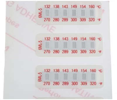 Product image for 6 level temp sensitive label,135-160degC