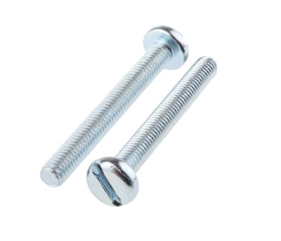 Product image for ZnPt steel slot pan head screw,M6x50mm