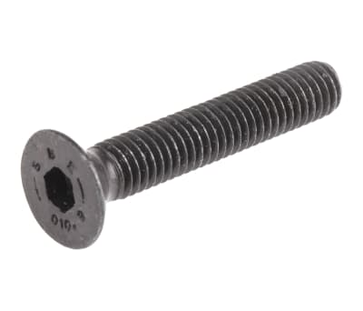 Product image for Blk steel hex skt csk head screw,M6x35mm