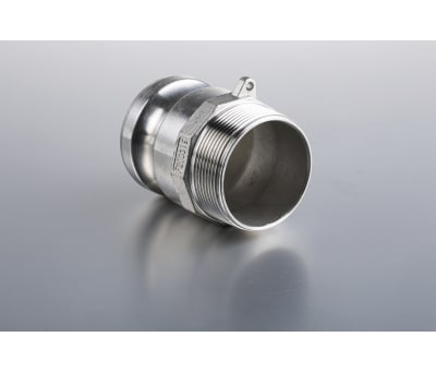 Product image for Straight Male Hose Coupling 2in Part F Cam & Groove Adapter, 2 in R Male, Stainless Steel