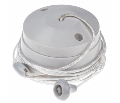 Product image for WHITE 2 WAY CEILING MOUNT PULL SWITCH,6A