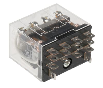 Product image for 4PDT mini plug-in relay,10A 24Vdc coil