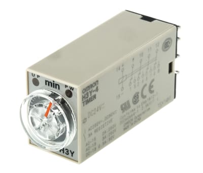 Product image for 4PDT min ondelay timer,0.1-3min 24Vdc/3A