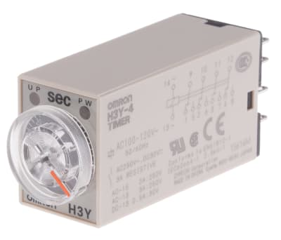 Product image for 4PDT min ondelay timer,2-60sec 110Vac/3A