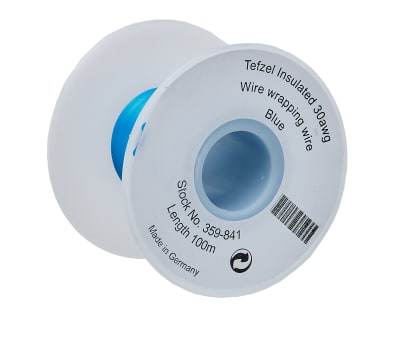 Product image for Blue Tefzel(R) wrapping wire,30awg 100m