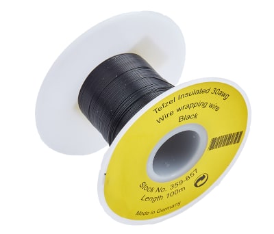 Product image for Black Tefzel(R) wrapping wire,30awg 100m