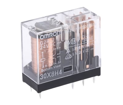 Product image for DPDT PCB POWER RELAY, 5A 24VDC COIL