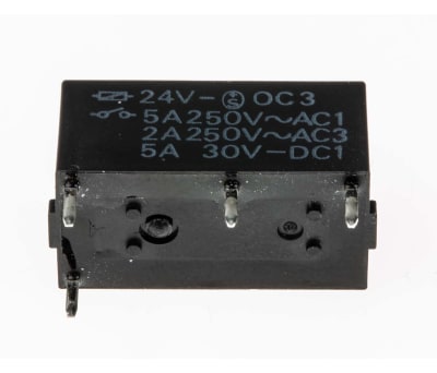 Product image for SPNO MINIATURE PCB RELAY,5A 24VDC COIL