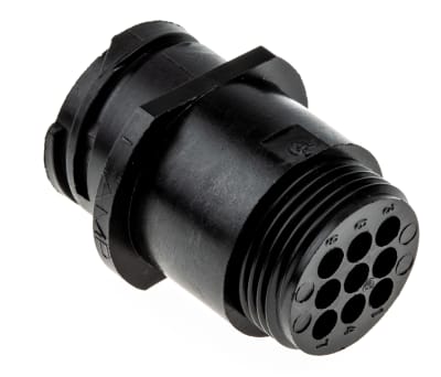 Product image for 9 way pin contact free receptacle,13A