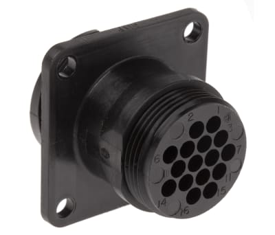 Product image for 16 way pin contact fixed receptacle,13A