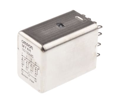 Product image for 4PDT mini plug-in relay,3A 120Vac coil