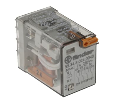 Product image for 4PDT mini plug-in relay,7A 24Vac coil