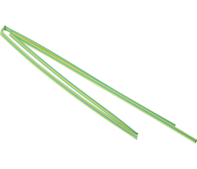 Product image for RS PRO Heat Shrink Tubing, Green, Yellow 4.8mm Sleeve Dia. x 1.2m Length 2:1 Ratio