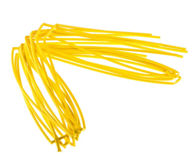 Product image for RS PRO Heat Shrink Tubing, Yellow 1.6mm Sleeve Dia. x 1.2m Length 2:1 Ratio