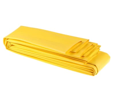 Product image for RS PRO Heat Shrink Tubing, Yellow 50.8mm Sleeve Dia. x 1.2m Length 2:1 Ratio