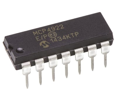 Product image for Dual 12-bit DAC SPI I/F,MCP4922-E/P