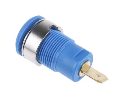 Product image for Staubli Blue Female Banana Plug - Tab Termination, 1000V, 24A