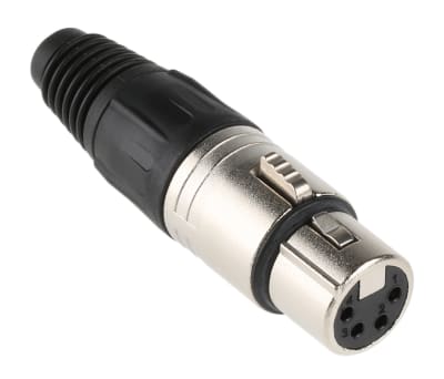 Product image for 4 WAY NICKEL FINISH XLR CABLE SOCKET,10A