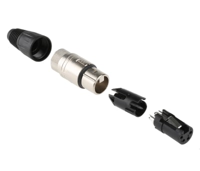 Product image for 4 WAY NICKEL FINISH XLR CABLE SOCKET,10A