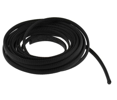 RS PRO  RS PRO Expandable Braided PET Black Cable Sleeve, 10mm