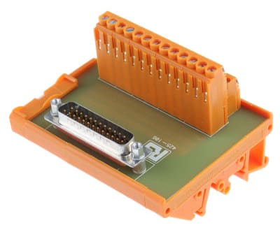 Product image for 25 way D plug DIN rail terminal