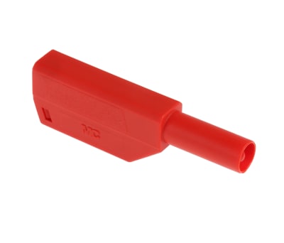 Product image for Red shrouded stackable plug,4mm