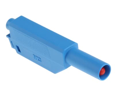 Product image for Blue shrouded stackable plug,4mm