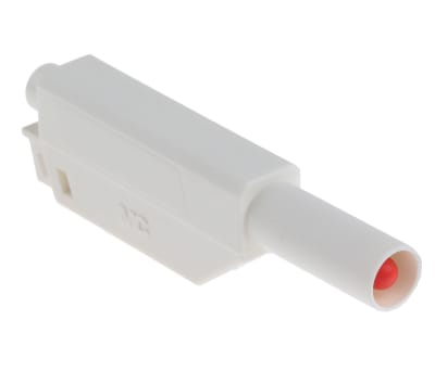 Product image for WHITE SHROUDED STACKABLE PLUG,4MM