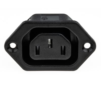 Product image for Bulgin C13 Panel Mount IEC Connector Socket, 10A, 250 V ac