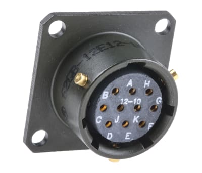 Product image for Sq Flange Receptacle, 10way Skt Contacts