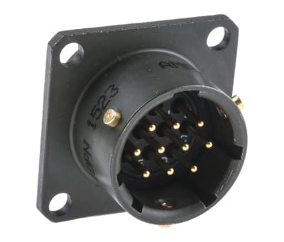 Product image for Sq Flange Receptacle, 10way Pin Contacts