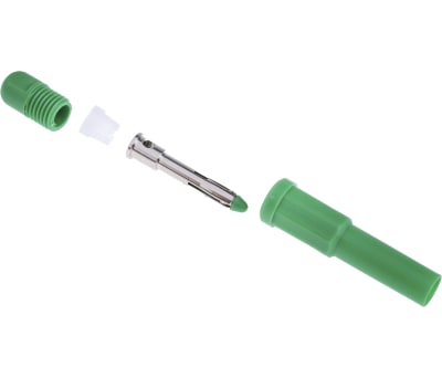 Product image for Green shrouded unstackable plug,4mm