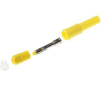 Product image for Yellow shrouded unstackable plug,4mm