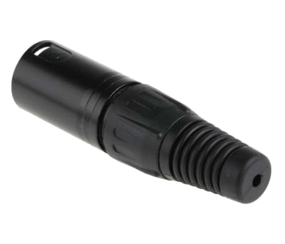 Product image for 4 way black chrome finish XLR cable plug