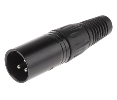 Product image for 3 way black chrome finish XLR cable plug