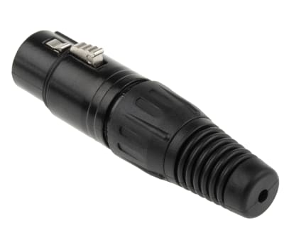 Product image for 3 way black chrome finish XLR cable skt