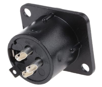 Product image for 3 way univ black chrome panel XLR socket